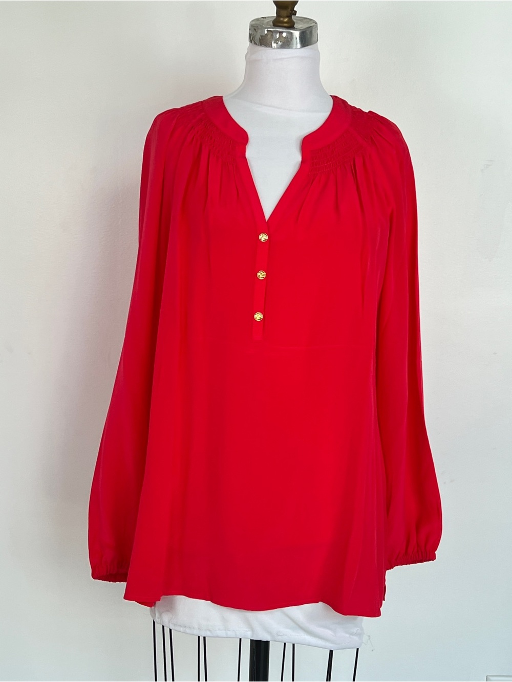 NWT! Lilly Pulitzer Eliza Red Silk top Size XL